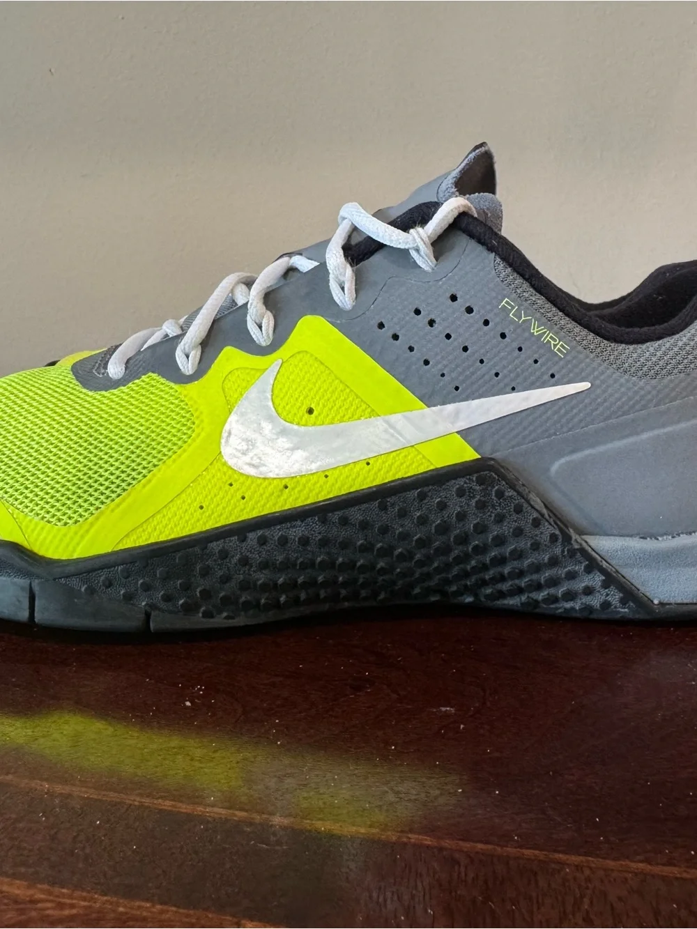 Nike Kids Gray and Volt Training Sneaker